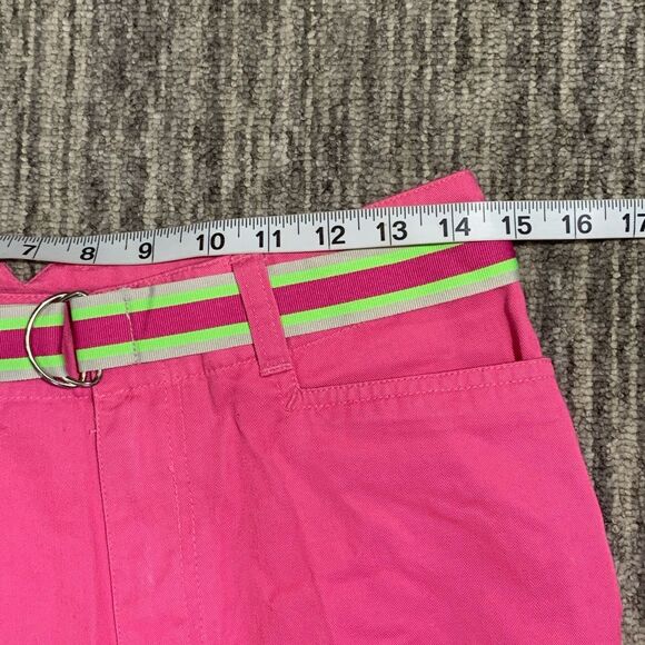 Khakis International Designs Women’s 4 Pink Retro Preppy Sport Belted‎ Shorts - Picture 5 of 8